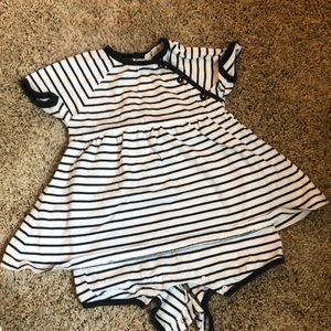 Baby girls navy blue striped dress